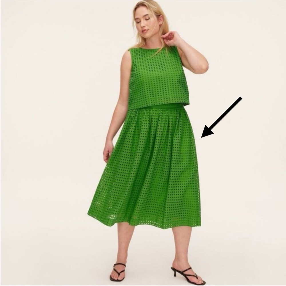 NWOT Kate spade Vibrant Green A-Line Eyelet Skirt